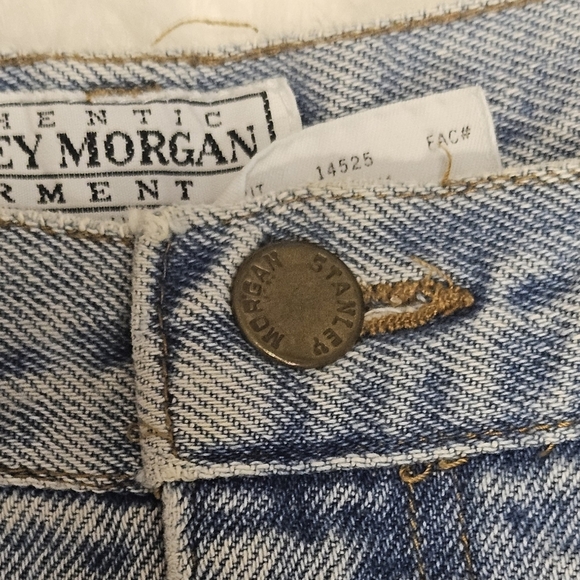Vintage Stanley Morgan High Waist Denim Shorts light washed size 16 - Picture 7 of 12
